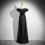Elegant Black Empire Evening Dresses 2024 Off-The-Shoulder Sleeveless Backless Floor-Length / Long Evening Party Formal Dresses
