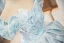 Elegante Himmelblau Drucken Glanz Ballkleider 2024 Ballkleid Off Shoulder Kurze Ärmel Rückenfreies Lange Ball Festliche Kleider