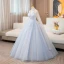 Chic / Beautiful Grey Sequins Prom Dresses 2024 Ball Gown High Neck Sleeveless Backless Floor-Length / Long Prom Formal Dresses