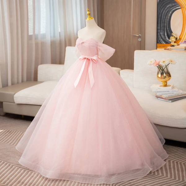 pink elegant prom dresses Chic Dusty Pink Long Sleevess Lace Appliques New Arrival High Split Sequined Long Prom Gowns main image 0
