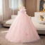 Elegant Blushing Pink Appliques Prom Dresses 2024 Ball Gown Strapless Sleeveless Backless Floor-Length / Long Prom Formal Dresses