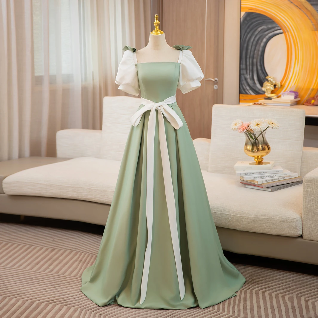 princess polly baby blue dress Ball Gown V-Neck Sweep Train Satin Sleeveless Backless Prom Dress – Tirdress
