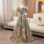 Unusual Multi-Colors Appliques Prom Dresses 2024 Ball Gown Square Neckline Puffy Short Sleeve Backless Floor-Length / Long Prom Formal Dresses