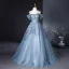Bling Bling Sky Blue Sequins Prom Dresses 2024 Ball Gown Spaghetti Straps Sleeveless Backless Floor-Length / Long Prom Formal Dresses