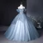 Bling Bling Sky Blue Sequins Prom Dresses 2024 Ball Gown Spaghetti Straps Sleeveless Backless Floor-Length / Long Prom Formal Dresses
