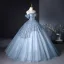 Bling Bling Sky Blue Sequins Prom Dresses 2024 Ball Gown Spaghetti Straps Sleeveless Backless Floor-Length / Long Prom Formal Dresses