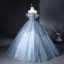 Bling Bling Sky Blue Sequins Prom Dresses 2024 Ball Gown Spaghetti Straps Sleeveless Backless Floor-Length / Long Prom Formal Dresses
