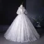 Flower Fairy Champagne Pearl Sequins Appliques Prom Dresses 2024 Ball Gown Off-The-Shoulder Puffy Short Sleeve Backless Floor-Length / Long Prom Formal Dresses