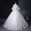 Flower Fairy Champagne Pearl Sequins Appliques Prom Dresses 2024 Ball Gown Off-The-Shoulder Puffy Short Sleeve Backless Floor-Length / Long Prom Formal Dresses