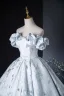 Fashion Sky Blue Embroidered Prom Dresses 2024 Ball Gown Ruffle Strapless Sleeveless Backless Floor-Length / Long Prom Formal Dresses
