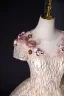 Charmant Bling Bling Gold Applikationen Perlenstickerei Perle Pailletten Spitze Blumen Ballkleider 2024 Ballkleid Rundhalsausschnitt Kurze Ärmel Rückenfreies