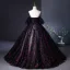 Flower Fairy Black Glitter Prom Dresses 2024 Ball Gown Strapless Sleeveless Backless Floor-Length / Long Prom Formal Dresses