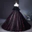 Flower Fairy Black Glitter Prom Dresses 2024 Ball Gown Strapless Sleeveless Backless Floor-Length / Long Prom Formal Dresses