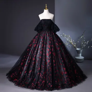 Flower Fairy Black Glitter Prom Dresses 2024 Ball Gown Strapless Sleeveless Backless Floor Length Long Prom Formal Dresses