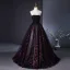Flower Fairy Black Glitter Prom Dresses 2024 Ball Gown Strapless Sleeveless Backless Floor-Length / Long Prom Formal Dresses