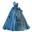 Elegant Ocean Blue Satin Cascading Ruffles Beading Prom Dresses 2023 A-Line / Princess Strapless Sleeveless Backless Floor-Length / Long Prom Formal Dresses