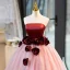 Chic / Beautiful Burgundy Appliques Prom Dresses 2023 Ball Gown Strapless Sleeveless Backless Floor-Length / Long Prom Formal Dresses