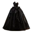 Charming Black Satin Cascading Ruffles Prom Dresses 2023 Ball Gown Strapless Sleeveless Backless Floor-Length / Long Prom Formal Dresses