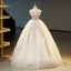 Sexy Champagne Tassel Evening Dresses 2023 Ball Gown Pearl Strapless Sleeveless Backless Floor-Length / Long Evening Party Formal Dresses