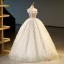 Sexy Champagne Tassel Evening Dresses 2023 Ball Gown Pearl Strapless Sleeveless Backless Floor-Length / Long Evening Party Formal Dresses