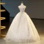 Sexy Champagne Tassel Evening Dresses 2023 Ball Gown Pearl Strapless Sleeveless Backless Floor-Length / Long Evening Party Formal Dresses