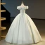 Elegant Sage Green Organza Sequins Prom Dresses 2023 Ball Gown Off-The-Shoulder Sleeveless Backless Floor-Length / Long Prom Formal Dresses