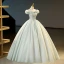 Elegant Sage Green Organza Sequins Prom Dresses 2023 Ball Gown Off-The-Shoulder Sleeveless Backless Floor-Length / Long Prom Formal Dresses