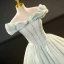 Elegant Sage Green Organza Sequins Prom Dresses 2023 Ball Gown Off-The-Shoulder Sleeveless Backless Floor-Length / Long Prom Formal Dresses