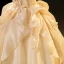 Mode Champagner Perlenstickerei Fallende Rüsche Ballkleider 2023 Ballkleid Organza Bandeau Ärmellos Rückenfreies Lange Ball Festliche Kleider