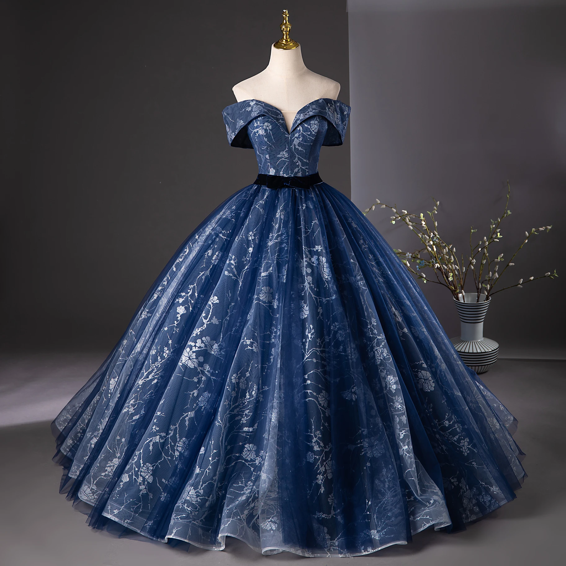 open lace back dress Long Navy Blue Lace Split Prom Dress