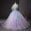 Chic / Beautiful Lavender Beading Sequins Prom Dresses 2024 Ball Gown Strapless Sleeveless Backless Floor-Length / Long Prom Formal Dresses