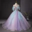 Chic / Beautiful Lavender Beading Sequins Prom Dresses 2024 Ball Gown Strapless Sleeveless Backless Floor-Length / Long Prom Formal Dresses