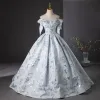 Piękne Szary Haftowane Sukienki Na Bal Suknia Balowa 2024 Przy Ramieniu Bez Rękawów Bez Pleców Długie Bal Sukienki Wizytowe