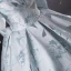 Chic / Beautiful Grey Embroidered Prom Dresses Ball Gown 2024 Off-The-Shoulder Sleeveless Backless Floor-Length / Long Prom Formal Dresses