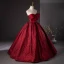 Elegant Burgundy Prom Dresses 2024 Ball Gown Strapless Bow Sleeveless Backless Floor-Length / Long Formal Dresses