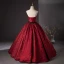 Chic / Beautiful Burgundy Prom Dresses Ball Gown 2024 Strapless Sleeveless Backless Bow Sash Floor-Length / Long Prom Formal Dresses