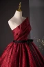 Chic / Beautiful Burgundy Prom Dresses Ball Gown 2024 Strapless Sleeveless Backless Bow Sash Floor-Length / Long Prom Formal Dresses