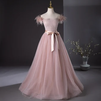 Chic Beautiful Blushing Pink Beading Tassel Prom Dresses 2024 A Line Princess Strapless Sleeveless Backless Bow Sash Floor Length Long Prom Formal Dresses