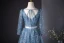 Bling Bling Bleu Ciel Perlage Paillettes Robe De Bal 2024 Princesse Encolure Carrée 1/2 Manches Dos Nu Noeud Longue Promo Robe De Ceremonie