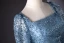 Bling Bling Bleu Ciel Perlage Paillettes Robe De Bal 2024 Princesse Encolure Carrée 1/2 Manches Dos Nu Noeud Longue Promo Robe De Ceremonie