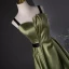 Elegant Dark Green Prom Dresses 2024 A-Line / Princess Spaghetti Straps Sleeveless Backless Floor-Length / Long Prom Formal Dresses