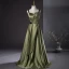 Elegant Dark Green Prom Dresses 2024 A-Line / Princess Spaghetti Straps Sleeveless Backless Floor-Length / Long Prom Formal Dresses