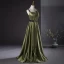 Elegant Dark Green Prom Dresses 2024 A-Line / Princess Spaghetti Straps Sleeveless Backless Floor-Length / Long Prom Formal Dresses