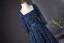 Vintage / Originale Bleu Marine Glitter Paillettes Robe De Bal 2024 Princesse Encolure Carrée 3/4 Manches Dos Nu Noeud Longue Promo Robe De Ceremonie