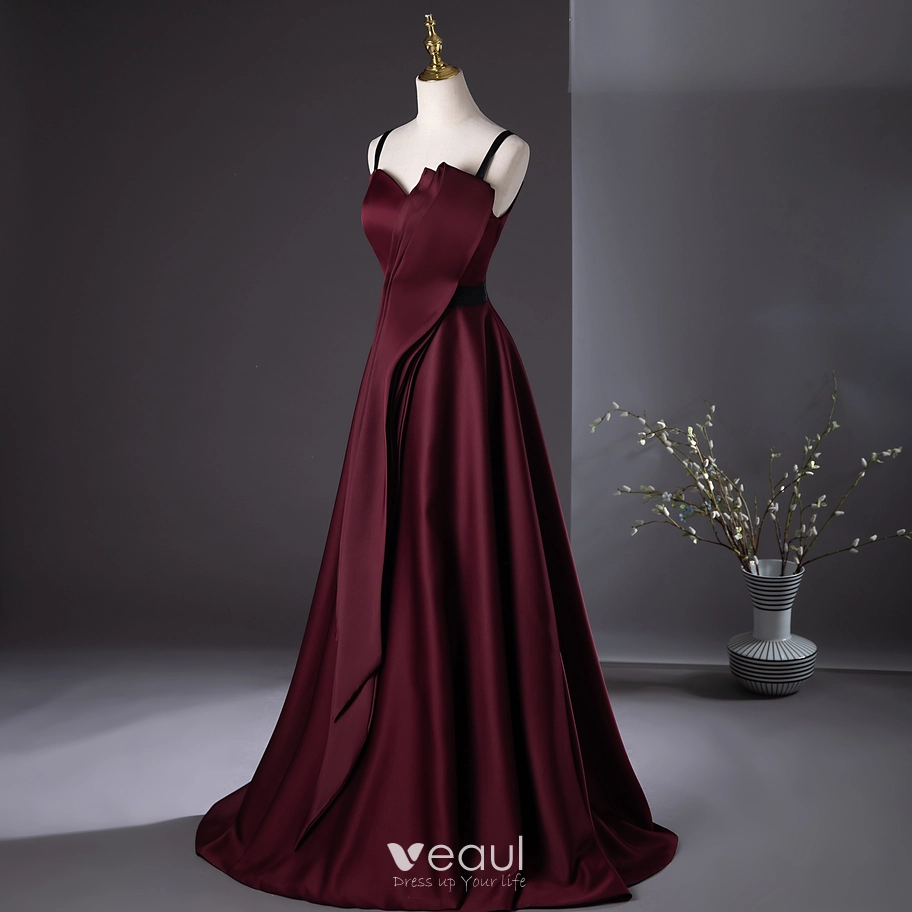 backless burgundy prom dress Mermaid V Neck Backless Burgundy Long Prom Dress with Appliques PG768 Custom Size / Burgundy main image 0