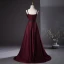 Elegant Burgundy Prom Dresses 2024 A-Line / Princess Spaghetti Straps Sleeveless Backless Floor-Length / Long Formal Dresses