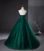 Unusual Dark Green Prom Dresses 2024 Ball Gown Strapless Sleeveless Backless Floor-Length / Long Prom Formal Dresses