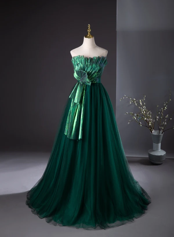green long sleeve holiday dress Hunter Green Velvet Bridesmaid Dress Mermaid Floor-Length main image 1