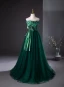Unusual Dark Green Prom Dresses 2024 Ball Gown Strapless Sleeveless Backless Floor-Length / Long Prom Formal Dresses