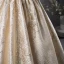 Elegant Gold Glitter Prom Dresses 2024 Ball Gown Square Neckline Short Sleeve Backless Floor-Length / Long Prom Formal Dresses